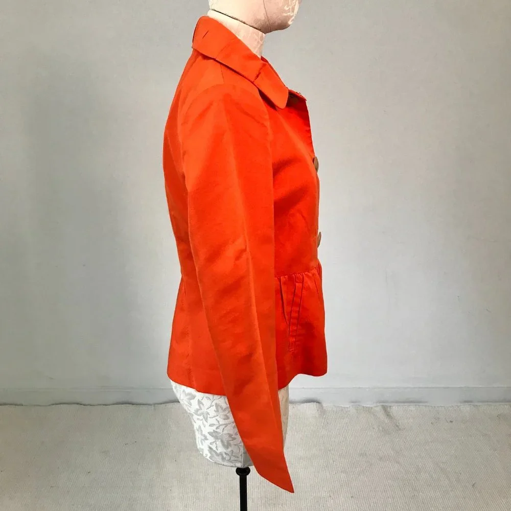 Magaschoni S Silk Cotton 365 Jacket Blazer Orange - Picture 5 of 13